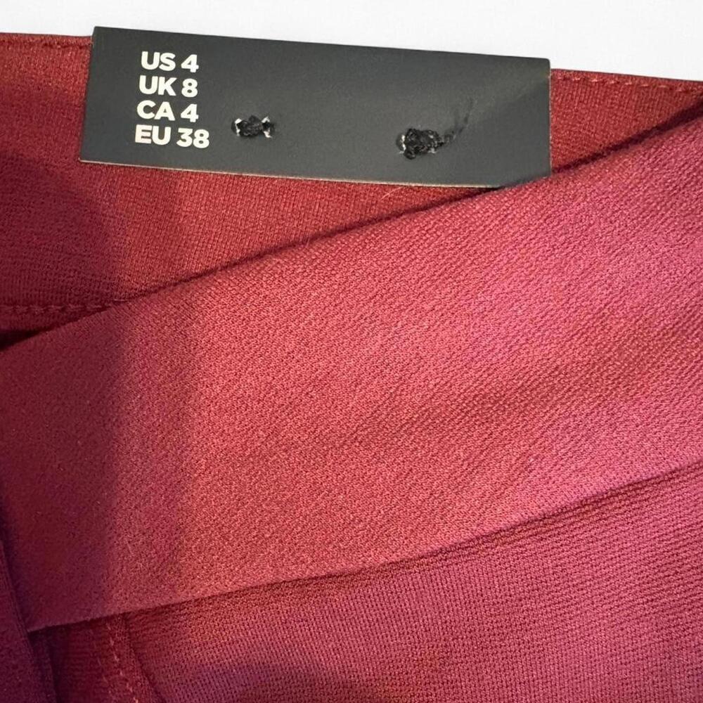 Jones New York burgundy high-waisted skinny pants Size 4 NEW - Picture 4 of 7